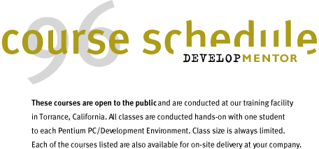 Schedule of Courses